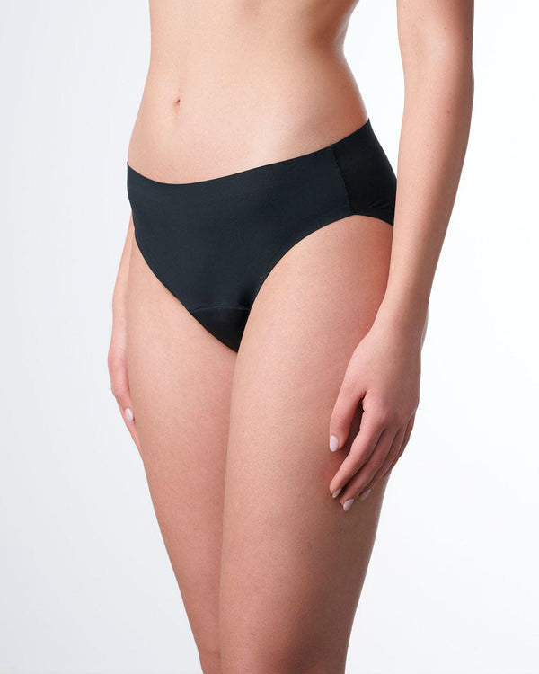 תחתון מחזור ביקיני מיקרופייבר ספיגה בינונית - BLACK – תמונה 2