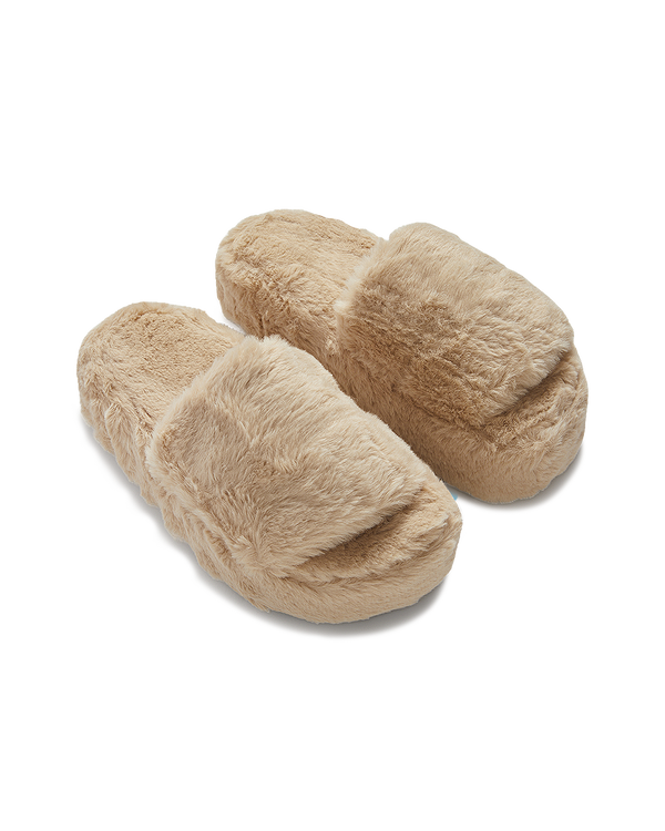 כפכף פלטפורמה פרווה רצועות