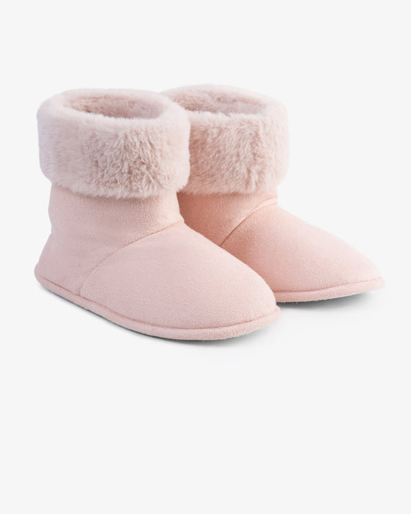 מגפוני דמוי זמש ופרווה - PINK