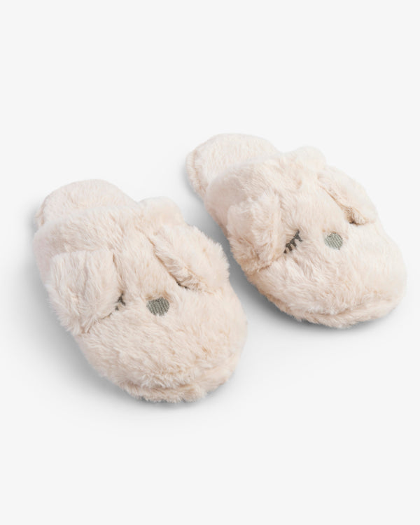 נעל בית פרווה כלבלב פלטפורמה - BEIGE