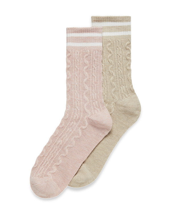 2 זוגות גרבים בארוך קלאסי צמות