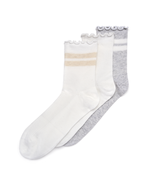 3 זוגות גרביים עם פסי רוחב ללא תפר - MIX