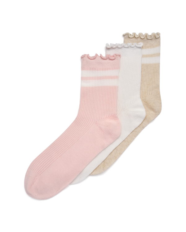 3 זוגות גרביים עם פסי רוחב ללא תפר - MIX