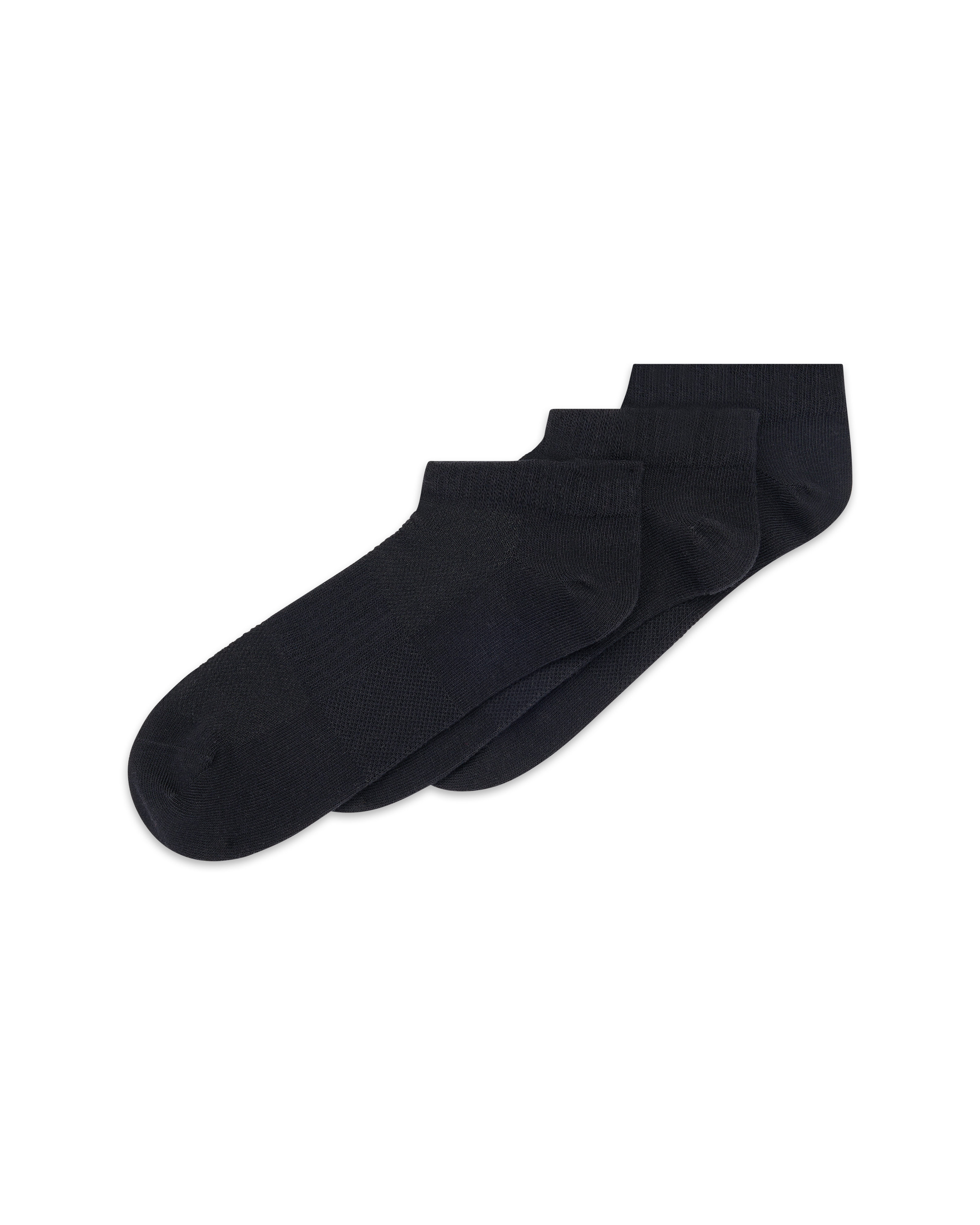 מארז 2 זוגות גרבי ספורט קרסוליות חלק ללא תפר - BLACK