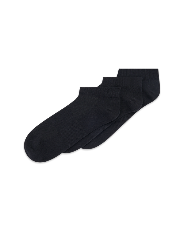 מארז 2 זוגות גרבי ספורט קרסוליות חלק ללא תפר - BLACK