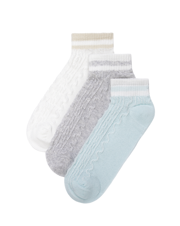 מארז 3 זוגות קרסוליות צמות ללא תפר - MIX