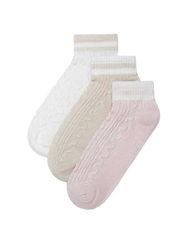 מארז 3 זוגות קרסוליות צמות ללא תפר - MIX