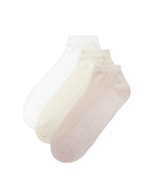 מארז 3 זוגות קרסוליות ג'קארד פוינטל ללא תפר - MIX