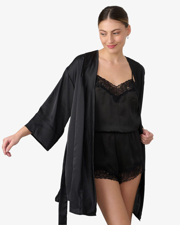 חלוק סאטן - BLACK – תמונה 1