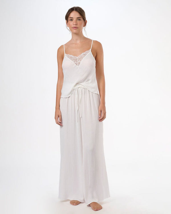 סט סאטן גופייה ומכנס ארוך