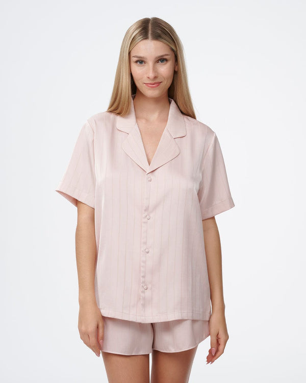 סט פיג'מה סאטן פסים - PEARL – תמונה 1