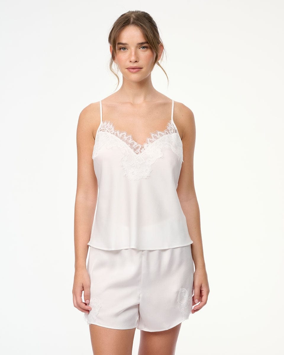 סט בייבי דול סאטן בשילוב תחרה עשירה - IVORY – תמונה 1