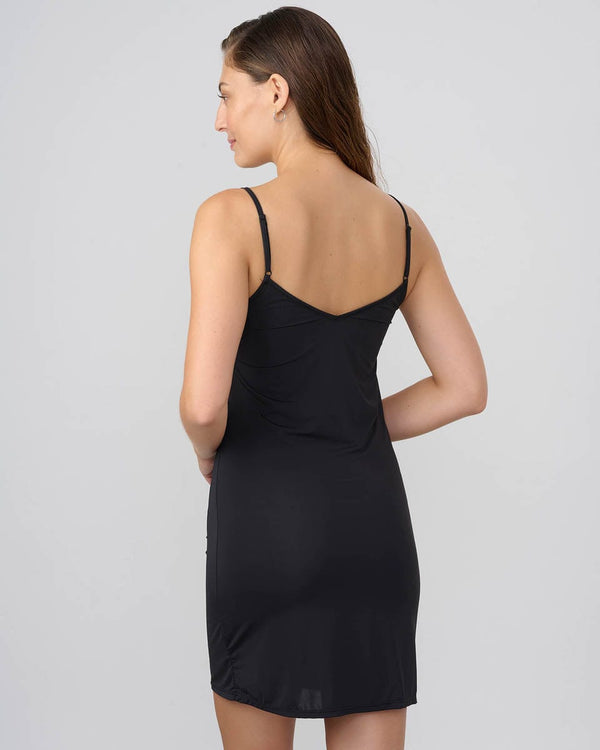 שמלת קומביניזון דקה ללבישה כתחתית מתחת להלבשה - BLACK – תמונה 3