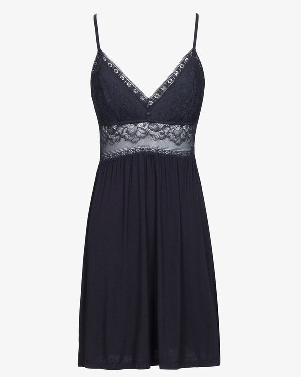 כותונת ויסקוזה בשילוב תחרה עם קאפ נשלף - BLACK – תמונה 4