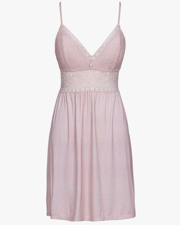 כותונת ויסקוזה בשילוב תחרה עם קאפ נשלף - PINK – תמונה 4