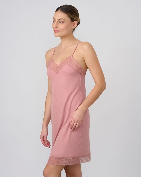 כותונת מבד ריב שילוב תחרה - ORANGE – תמונה 2