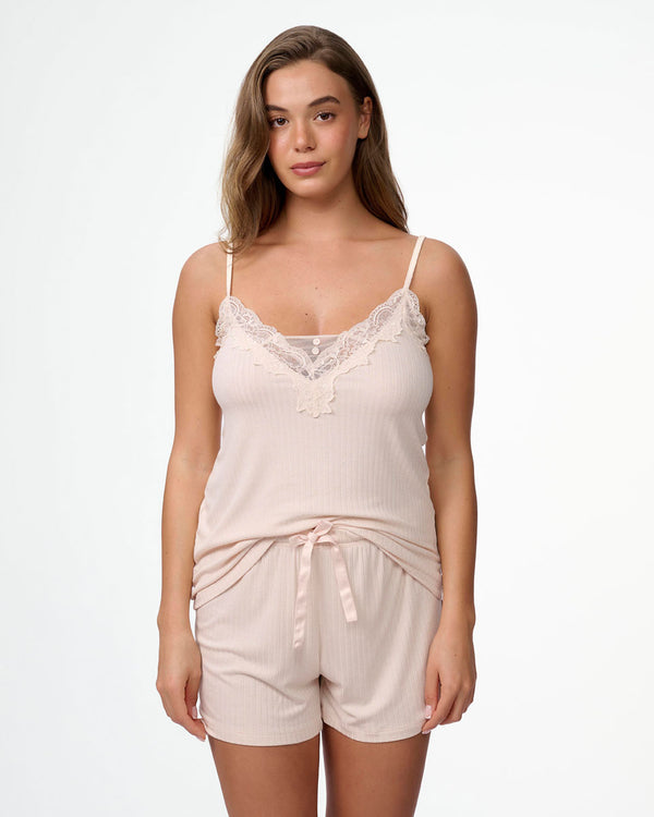 סט בייב דול ריב דק  בשילוב תחרה וסאטן - SHELL