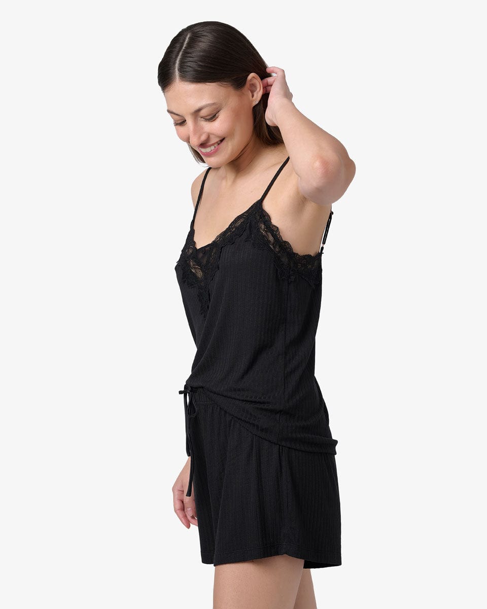 סט בייבידול ריב דק  בשילוב תחרה וסאטן