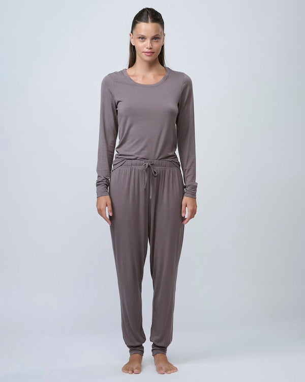 סט פיגמה ארוך מבד ויסקוזה אלסטן - MOCHA – תמונה 1