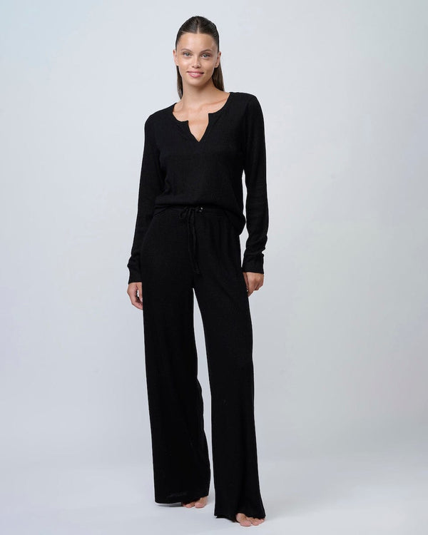 סט פיגמה ארוך מבד ריב מגורד - BLACK – תמונה 14