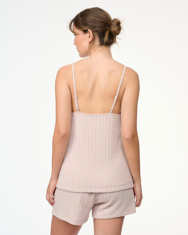 סט בייב דול ריב ותחרה  2 חלקים גופייה ומכנסון - OATMEAL