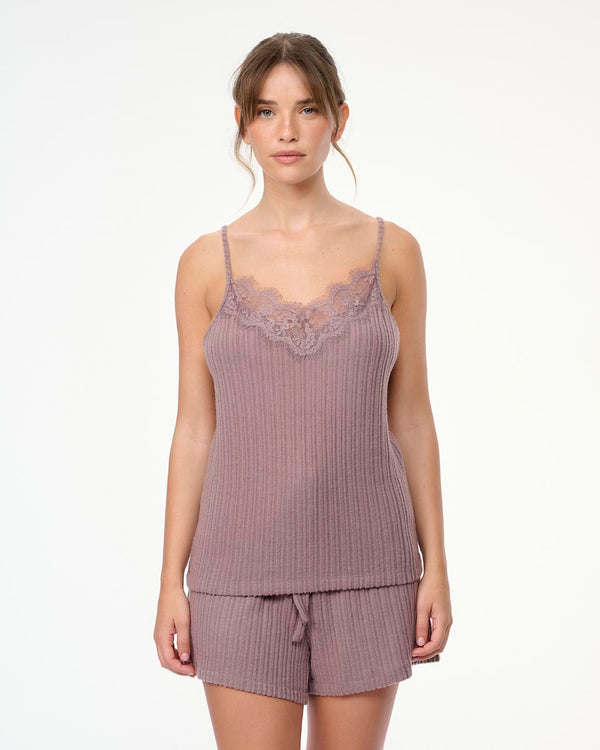 סט בייב דול ריב ותחרה  2 חלקים גופייה ומכנסון - ULTRA VILOET