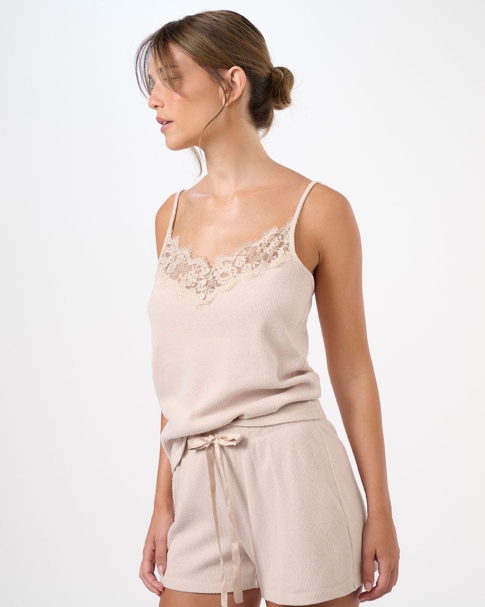 סט בייבידול פיקה בשילוב תחרה  2 חלקים גופייה ומכנסון