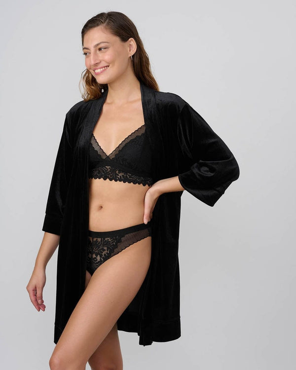 חלוק קטיפה - BLACK