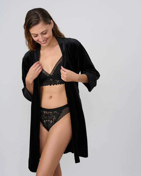 חלוק קטיפה - BLACK