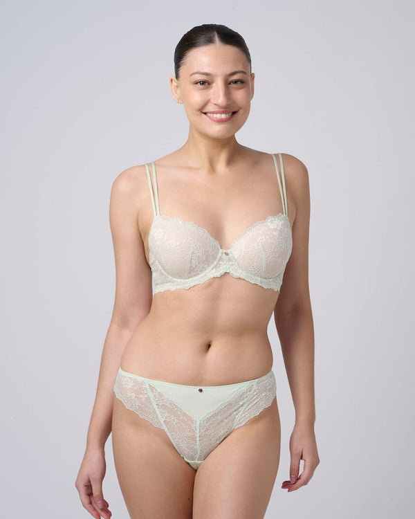 תחתון ברזילאי מתחרה ומיקרופייבר - LIGHT AQUA – תמונה 3