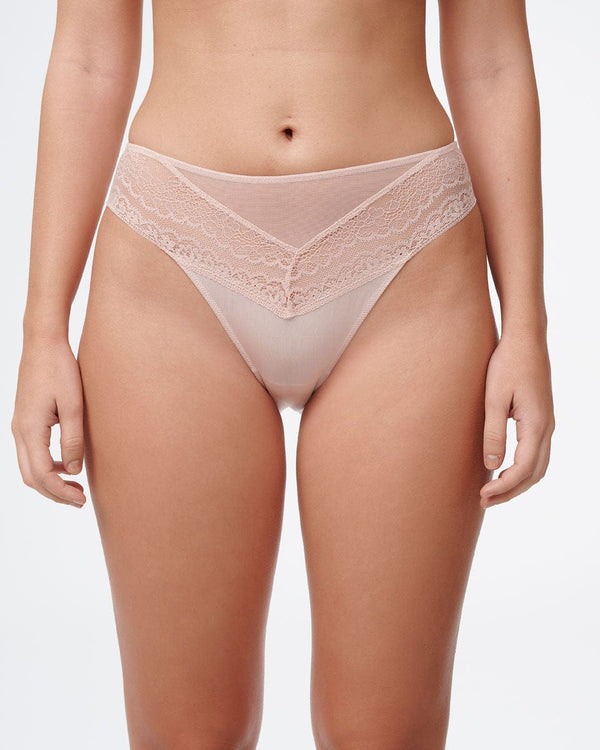 תחתון ברזילאי בשילוב בדי מיקרו רשת ותחרה - POWDER – תמונה 1