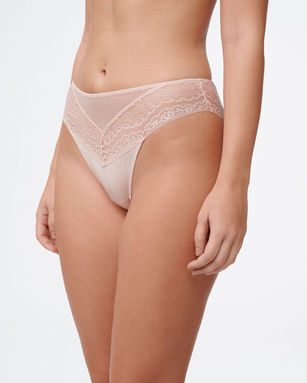 תחתון ברזילאי בשילוב בדי מיקרו רשת ותחרה - POWDER – תמונה 2