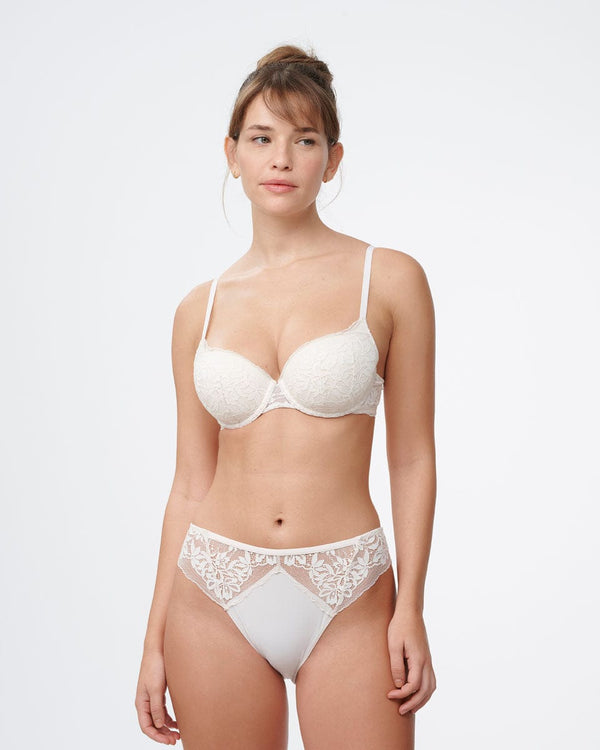 תחתון בגזרת ביקיני מתחרה פרחונית רומנטית - VANILLA – תמונה 4