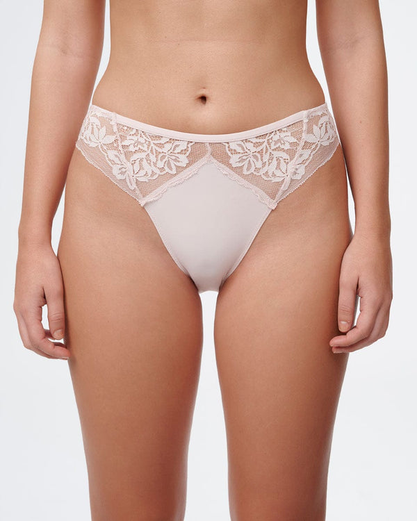 תחתון בגזרת ביקיני מתחרה פרחונית רומנטית - PALE PINK – תמונה 1