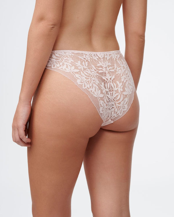 תחתון בגזרת ביקיני מתחרה פרחונית רומנטית - PALE PINK – תמונה 3