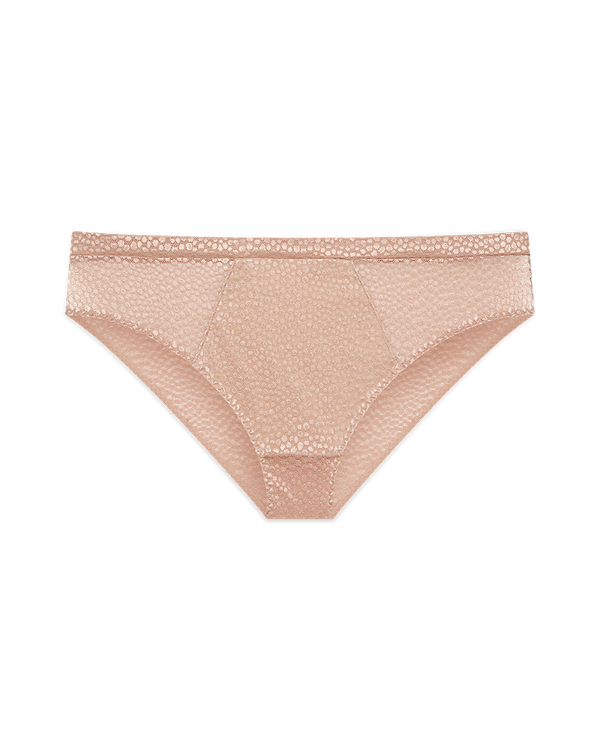 תחתון ביקיני בשילוב בד ג'קארד בדוגמת נמר - GOLD