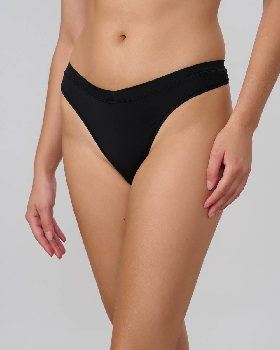 תחתון חוטיני גזרה גבוהה - BLACK – תמונה 3