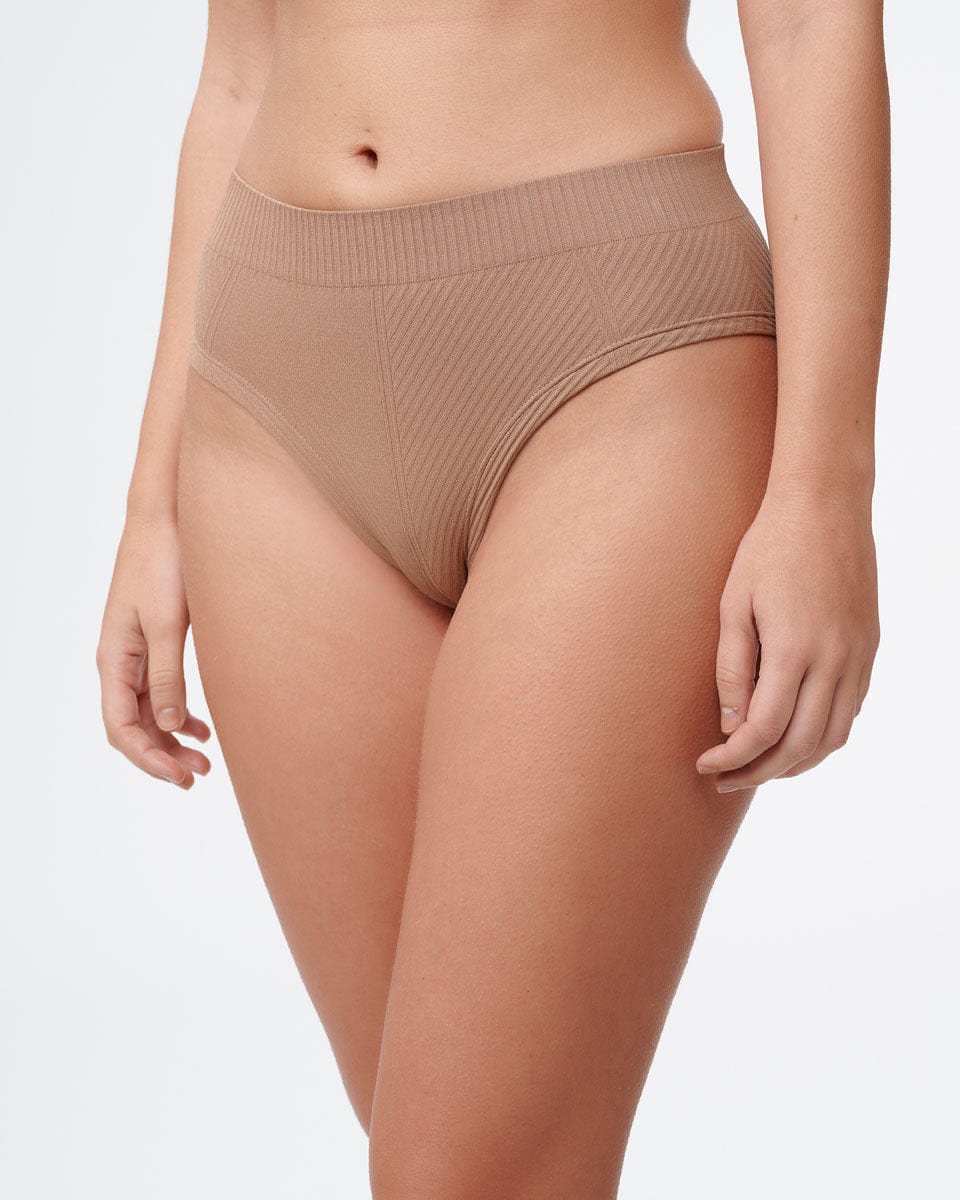 תחתון  מידי ריב אלכסוני סימלס - CINNAMON – תמונה 2