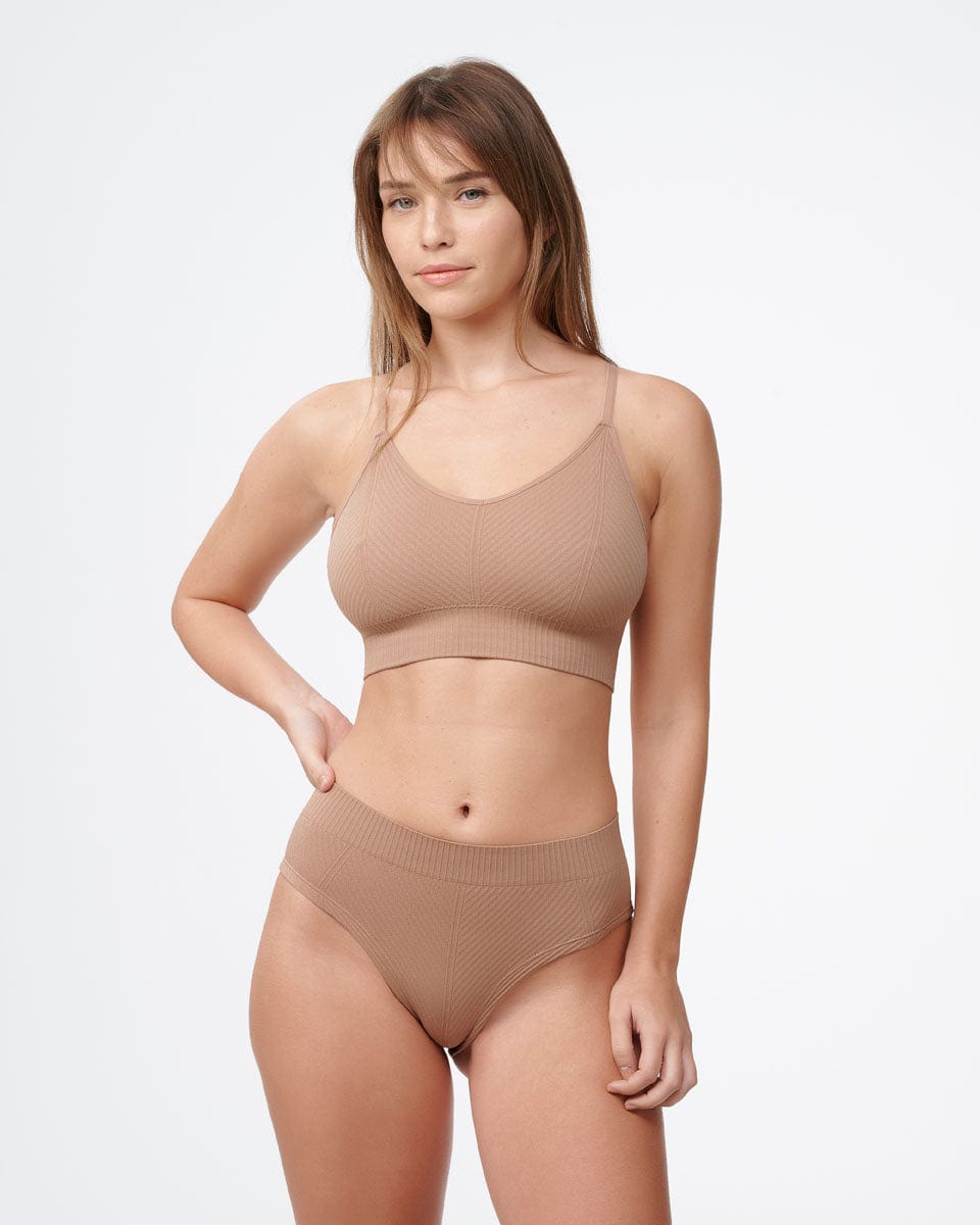 תחתון  מידי ריב אלכסוני סימלס - CINNAMON – תמונה 4