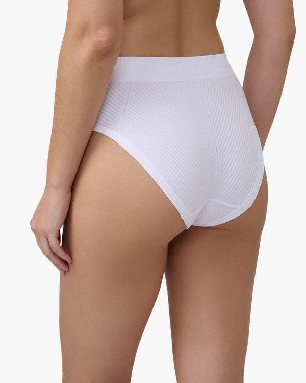 תחתון  מידי ריב אלכסוני סימלס - WHITE – תמונה 3