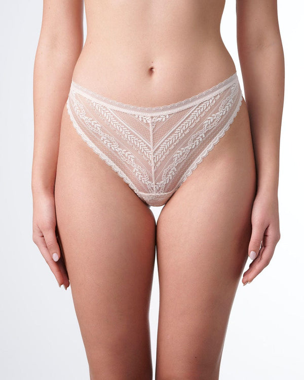 תחתון ברזילאי מתחרת פרחים ועלים עדינה