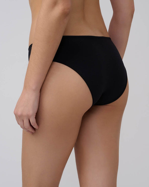 תחתון ביקיני  בגזרת high leg - BLACK – תמונה 3