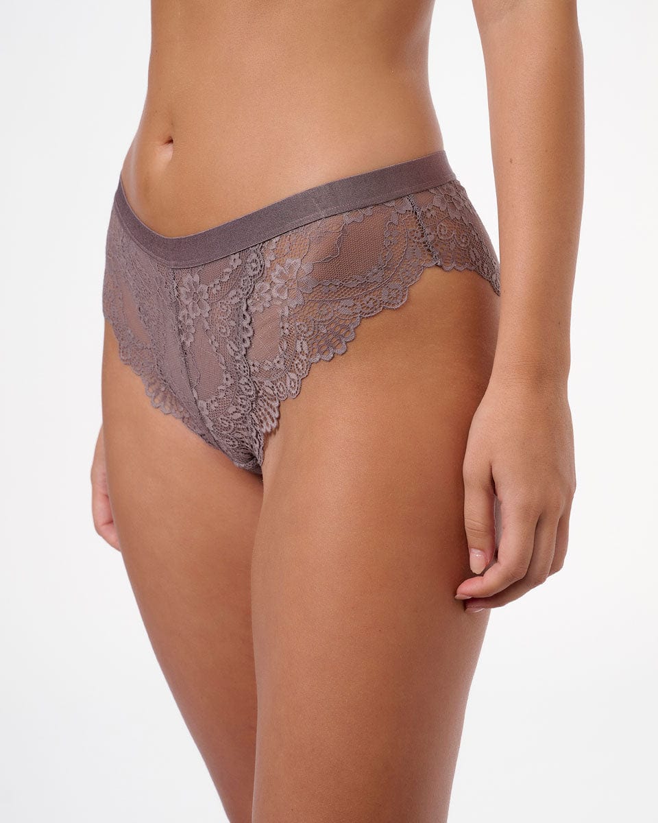 תחתון ברזילאי מתחרה פרחונית ורומנטית - ULTRA VIOLET – תמונה 2