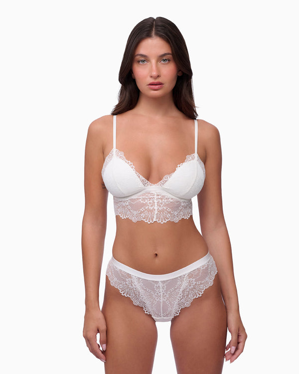 תחתון ברזילאי מתחרה פרחונית ורומנטית - IVORY