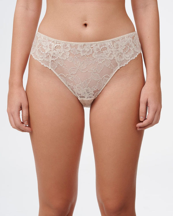 תחתון תחרה ברזילאי גבוה - OATMEAL – תמונה 1