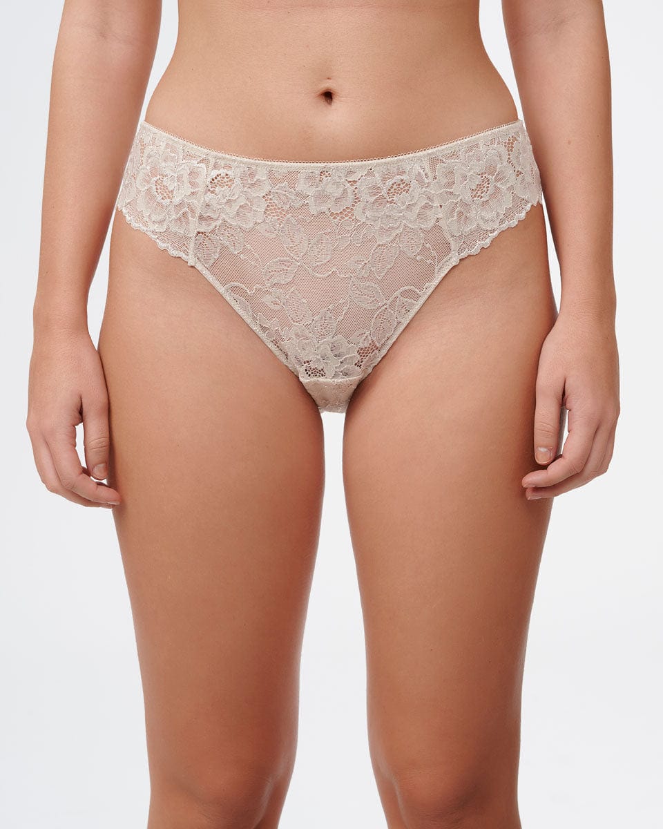 תחתון תחרה ברזילאי גבוה - OATMEAL – תמונה 1