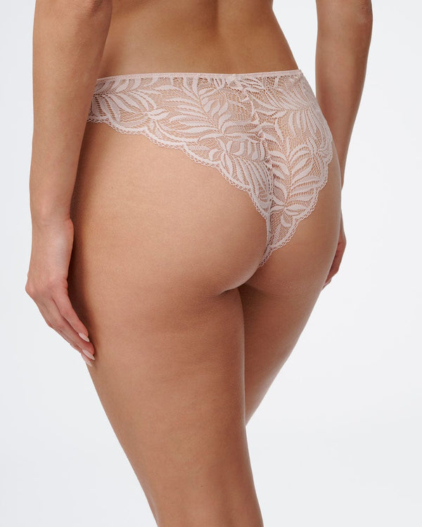 תחתון תחרה ברזילאי גבוה - PALE PINK – תמונה 3