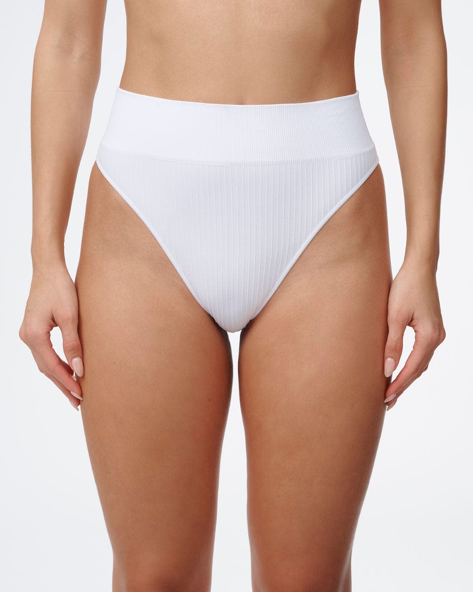 תחתון סימלס ריב ברזילאי גבוה - WHITE – תמונה 1