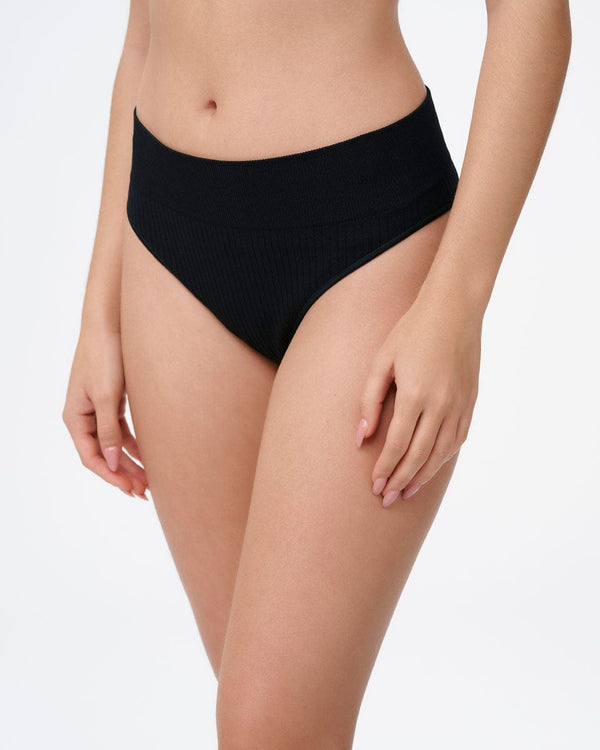 תחתון סימלס ריב ברזילאי גבוה - BLACK – תמונה 2