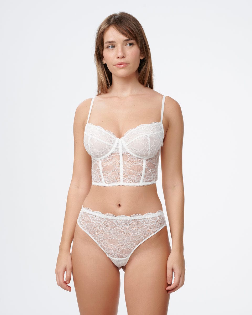 תחתון תחרה חוטיני - IVORY – תמונה 4